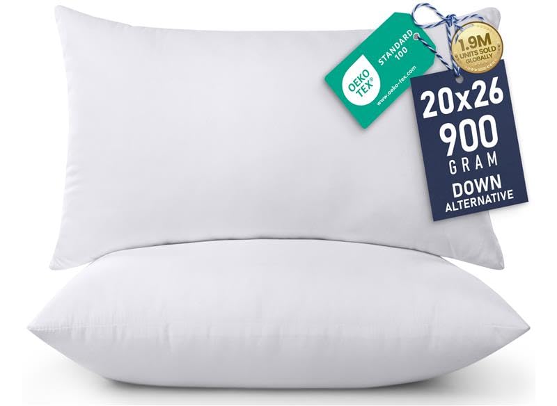 Utopia Bedding 16x16 Pillow Inserts, Set of 2, White – Indoor Decorative Throw Pillows for Bed, Sofa & Couch – Soft, Supportive & Fluffy Cushion Inserts
