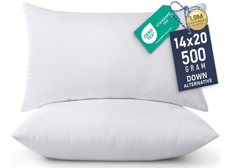 Utopia Bedding 16x16 Pillow Inserts, Set of 2, White – Indoor Decorative Throw Pillows for Bed, Sofa & Couch – Soft, Supportive & Fluffy Cushion Inserts