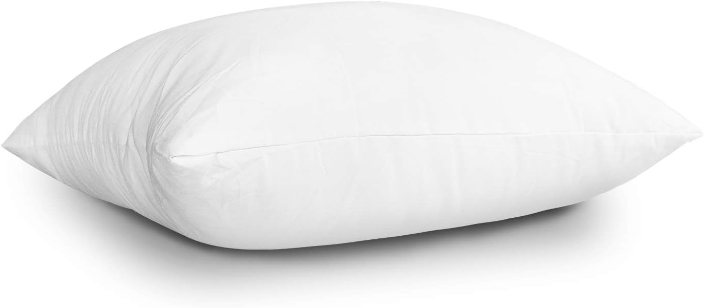 EDOW Throw Pillow Insert, Lightweight Soft Polyester Down Alternative Decorative Pillow, Sham Stuffer, Machine Washable. (White, 18x18)