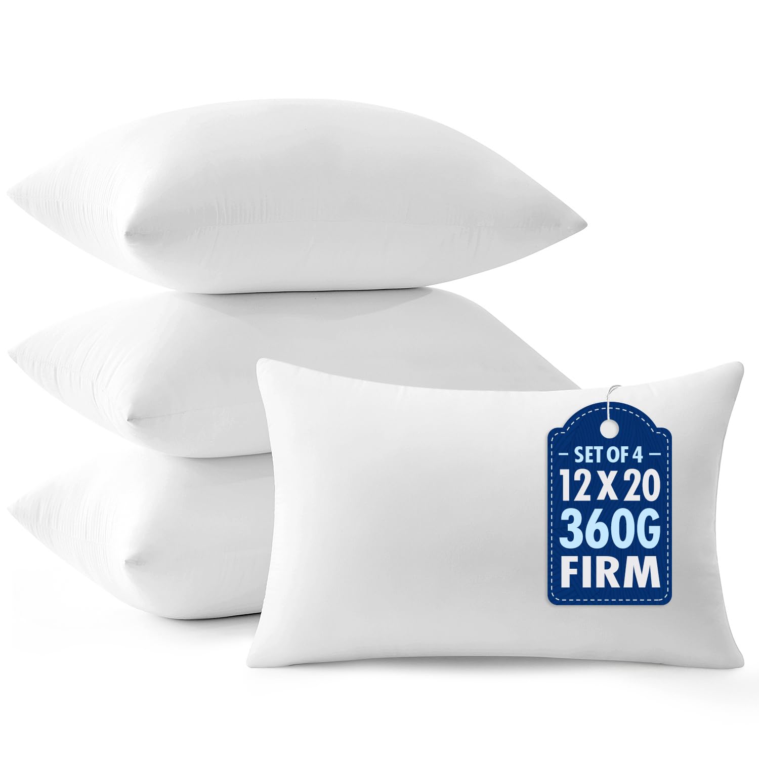 MIULEE Throw Pillows Inserts, Pack of 2 18x18 Inch 100% Virgin Fiber Filling Bed Couch Pillows
