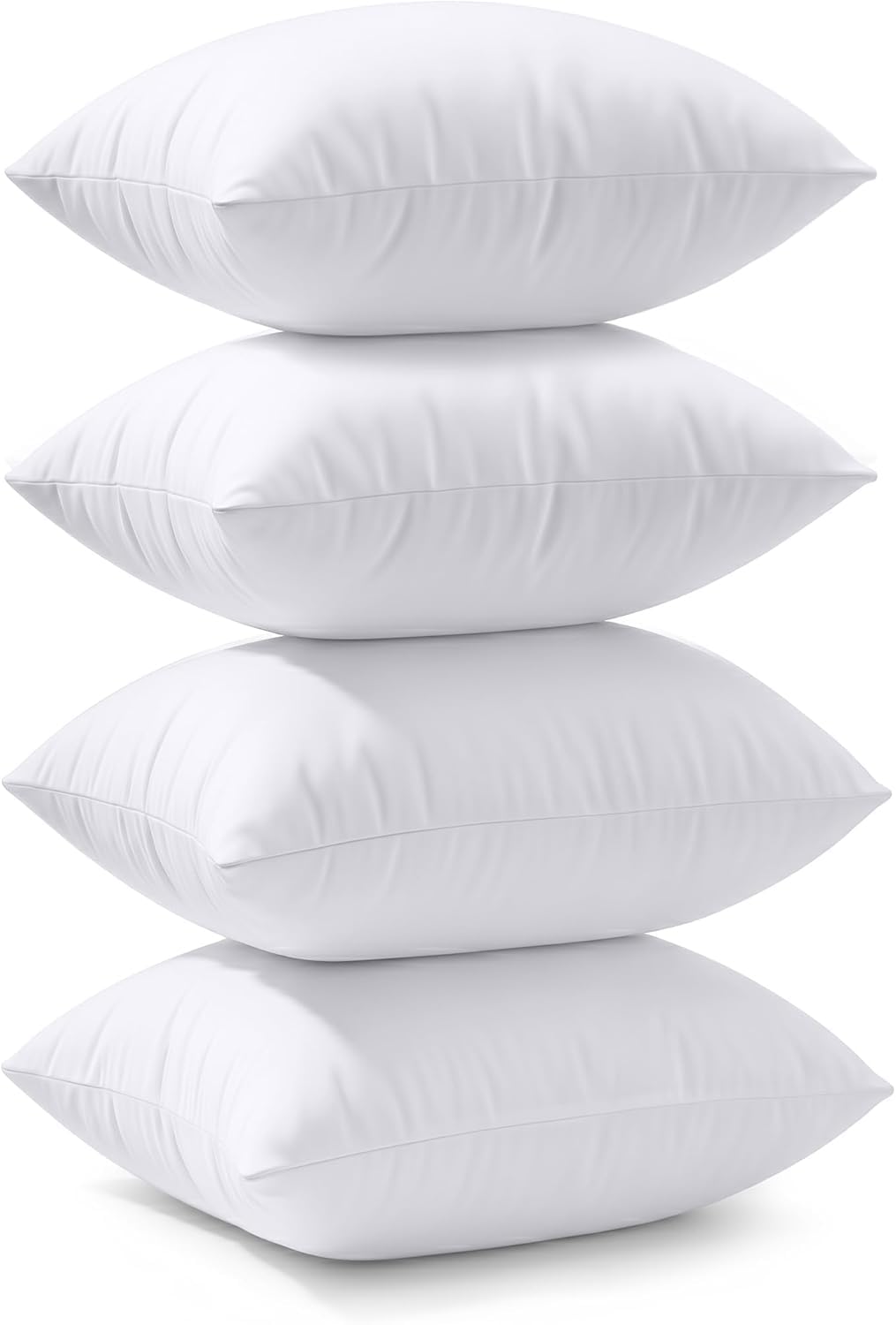 Utopia Bedding Throw Pillows (Set of 4, White) – 18 x 18 Inches Down Alternative Pillows for Bed, Sofa, and Couch - Fluffy Decorative Stuffer Pillow for Indoors & Outdoors