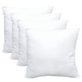 Obruosci Luxury Pillow Inserts, Pack of 4, 16 x 16 inches Hypoallergenic Ultra Soft White Polyester Microfiber Durable Couch Cushion Fillers