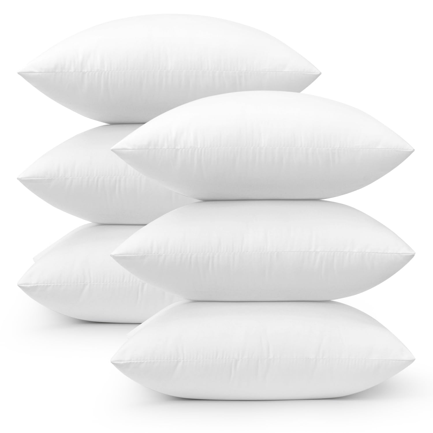 MIULEE Throw Pillows Inserts, Pack of 2 18x18 Inch 100% Virgin Fiber Filling Bed Couch Pillows
