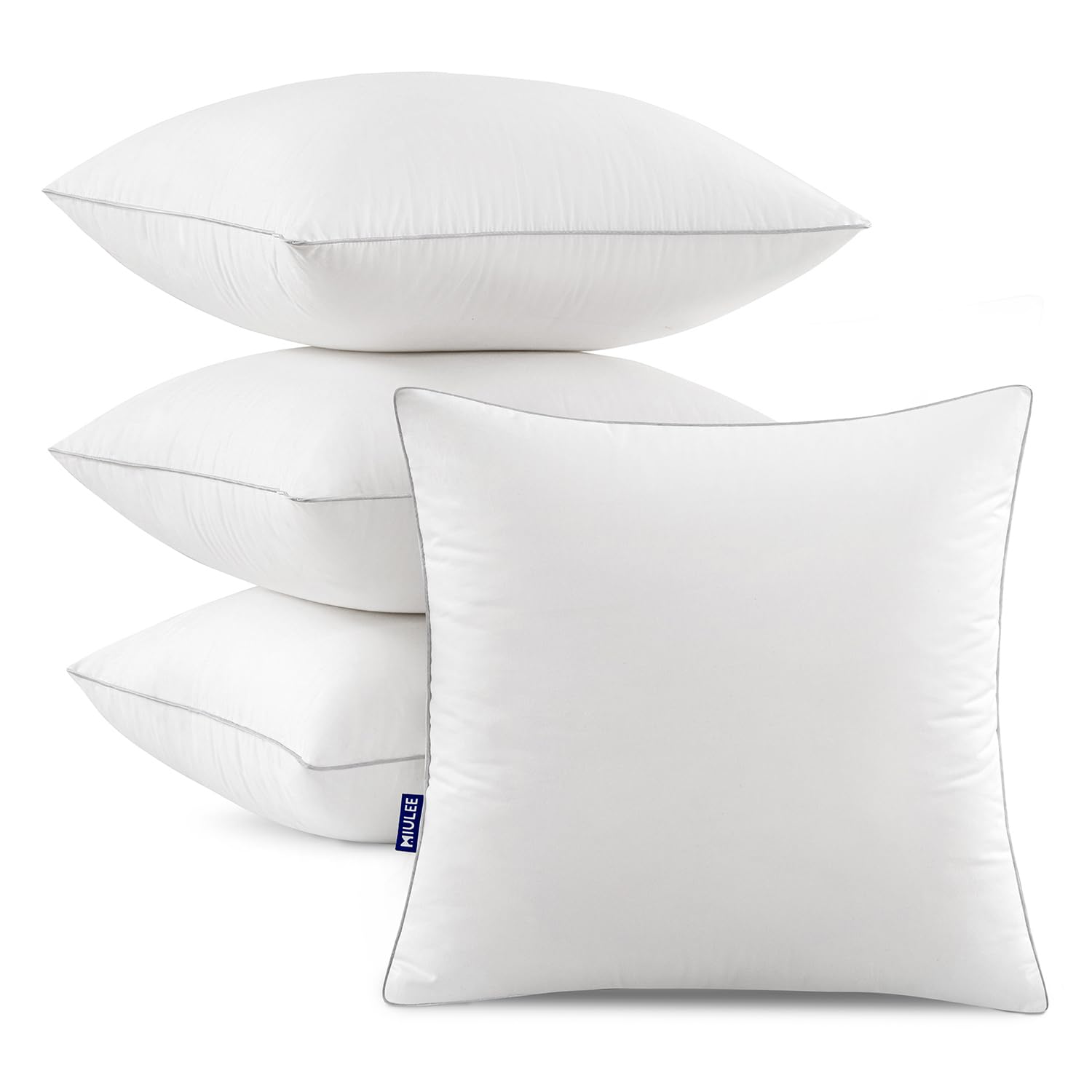 MIULEE 20 x 20 Pillow Inserts (Set of 2) -Throw Pillows for Couch Sofa with 100% Cotton Covers