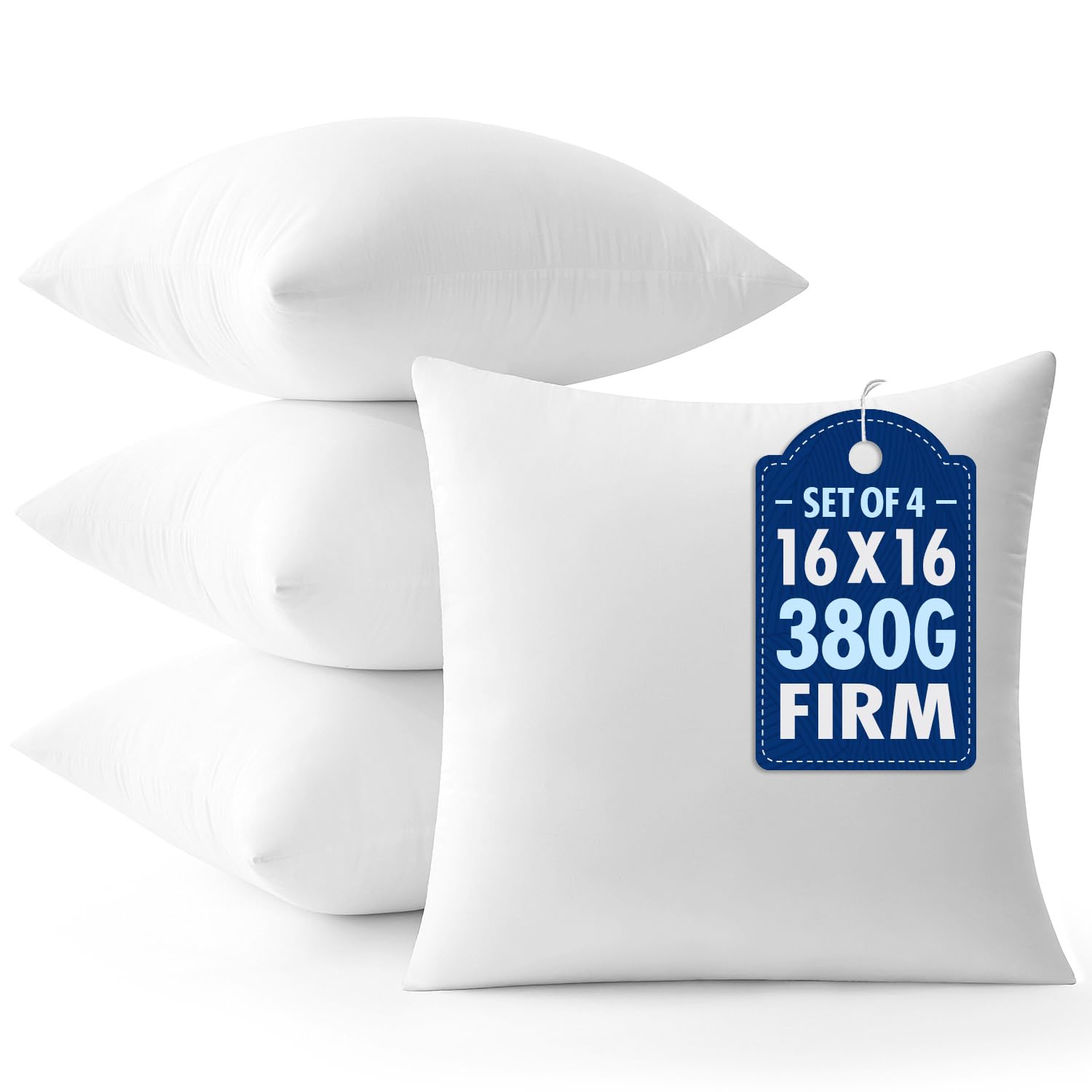 MIULEE Throw Pillows Inserts, Pack of 2 18x18 Inch 100% Virgin Fiber Filling Bed Couch Pillows