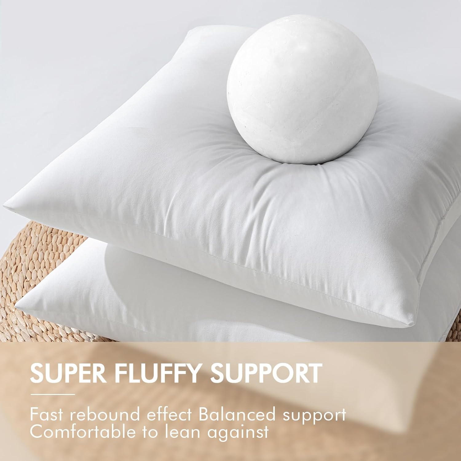MIULEE Pack of 2 12x20 Inch Outdoor Pillow Inserts Waterproof Decorative Throw Pillow Insert, Rectangle Lumbar Garden Pillow Form for Patio Sofa Couch