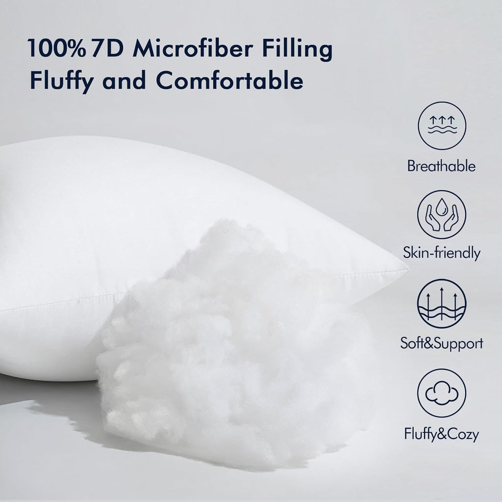 MIULEE Pack of 2 12x20 Inch Outdoor Pillow Inserts Waterproof Decorative Throw Pillow Insert, Rectangle Lumbar Garden Pillow Form for Patio Sofa Couch