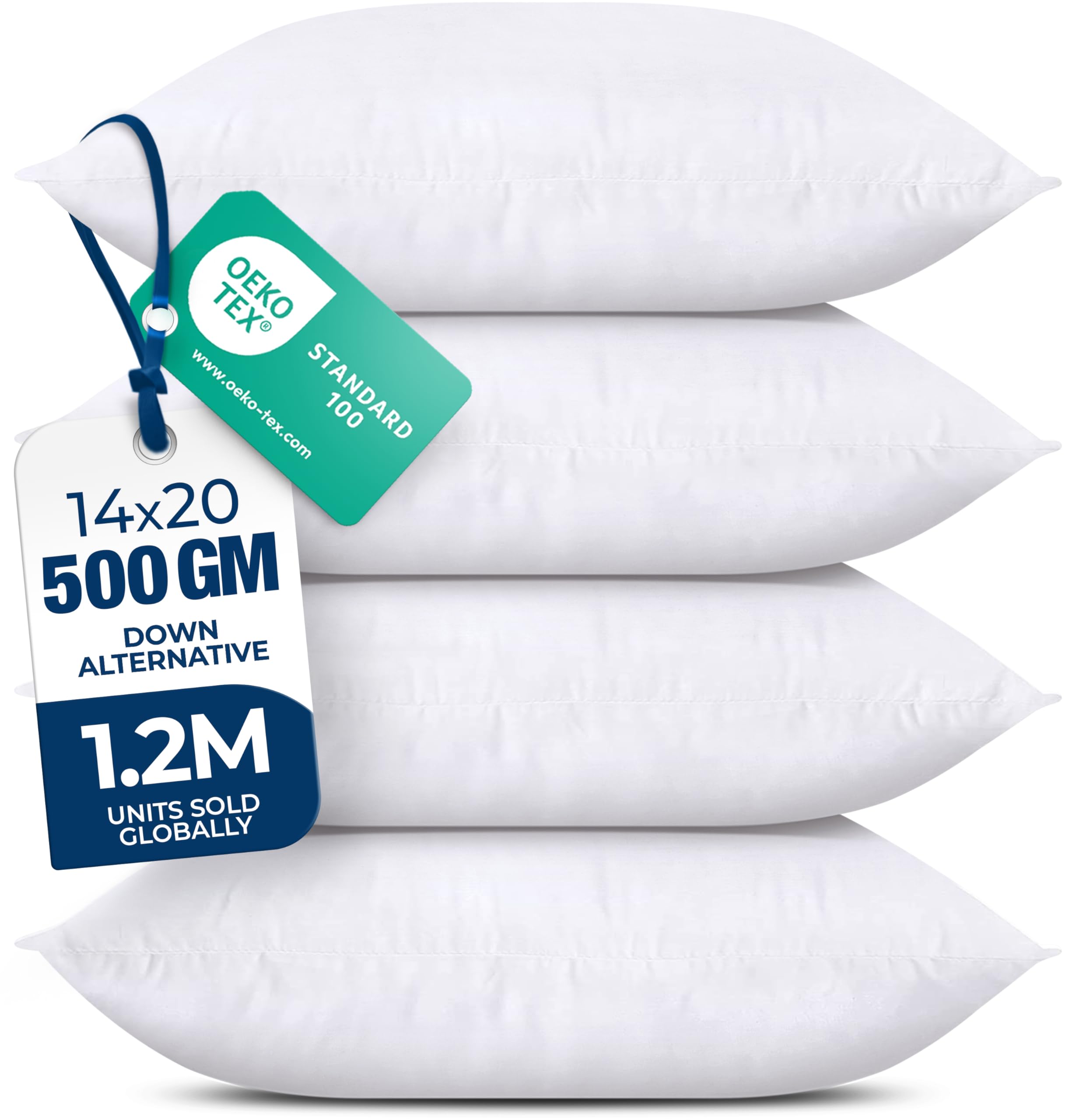 Utopia Bedding Throw Pillows (Set of 4, White) – 18 x 18 Inches Down Alternative Pillows for Bed, Sofa, and Couch - Fluffy Decorative Stuffer Pillow for Indoors & Outdoors