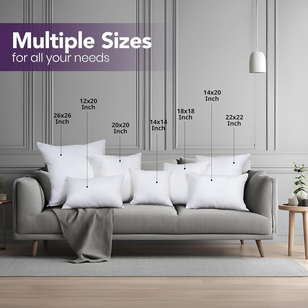 Utopia Bedding 22x22 Pillow Inserts, Set of 2, White – Indoor Decorative Throw Pillows for Bed, Sofa & Couch – Soft, Supportive & Fluffy Cushion Inserts