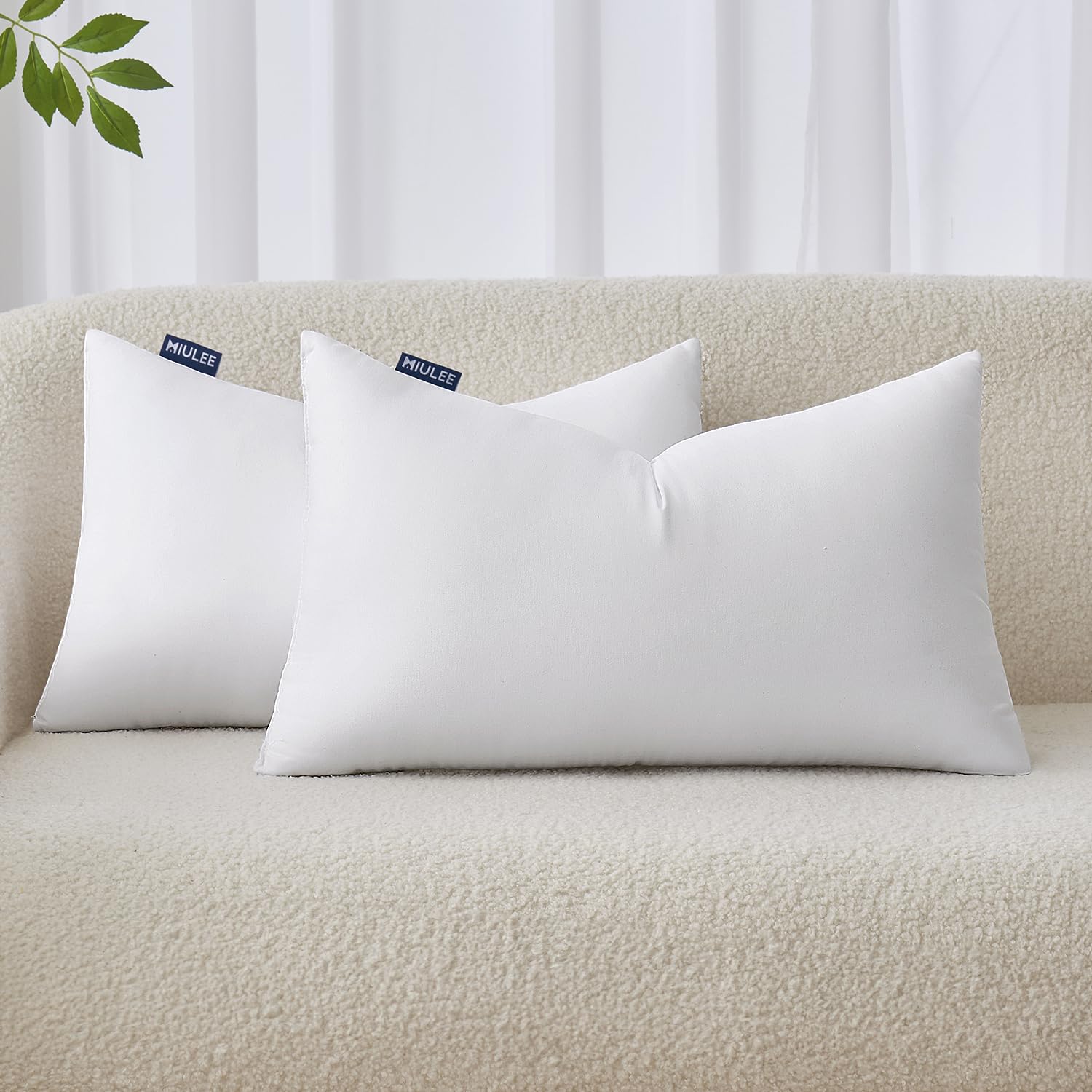 MIULEE Throw Pillow Insert Premium Pillow Stuffer Sham Rectangle for Decorative Cushion Bed Couch Sofa 12x20 Inch