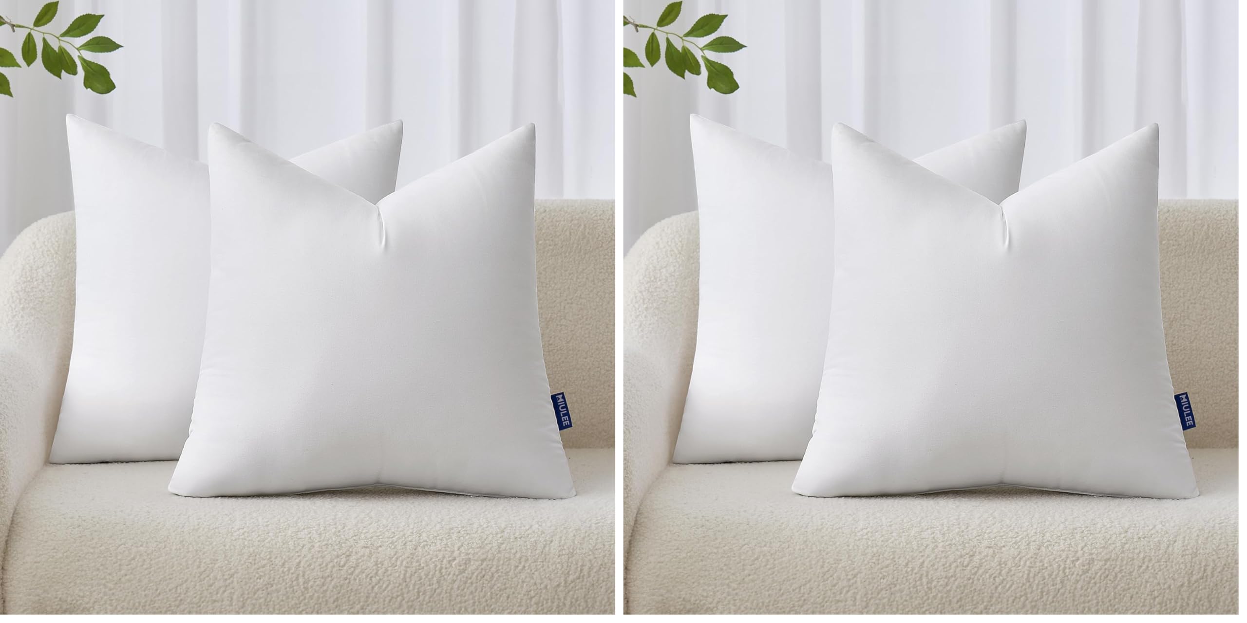 MIULEE Throw Pillow Insert Premium Pillow Stuffer Sham Rectangle for Decorative Cushion Bed Couch Sofa 12x20 Inch