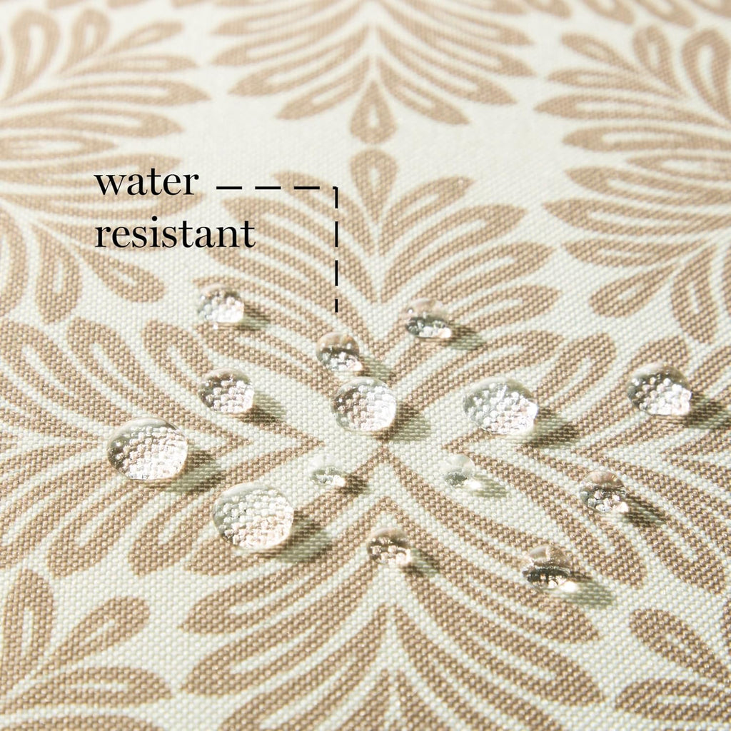 Martha Stewart Tulum Indoor Outdoor Decorative Pillow 2-Pack Set, UV Fade Resistant, Water Repellent, Printed Modern Design, Taupe, 18"x18"