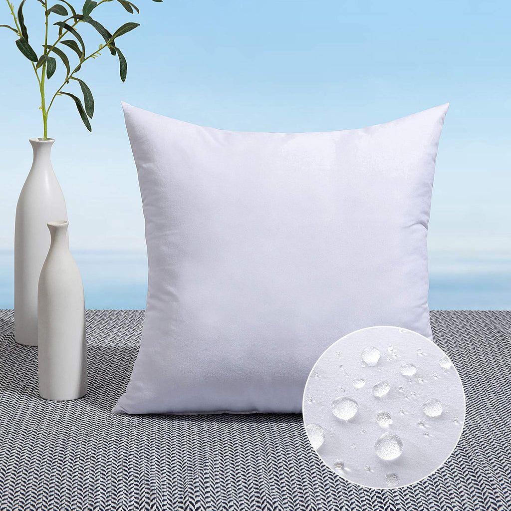 MIULEE Pack of 2 18x18 Outdoor Pillow Inserts, Outdoor Throw Pillows Water-Resistant Decorative Premium Square Pillow Stuffer Sham for Porch Swing Couch Sofa Cushion Patio Furniture