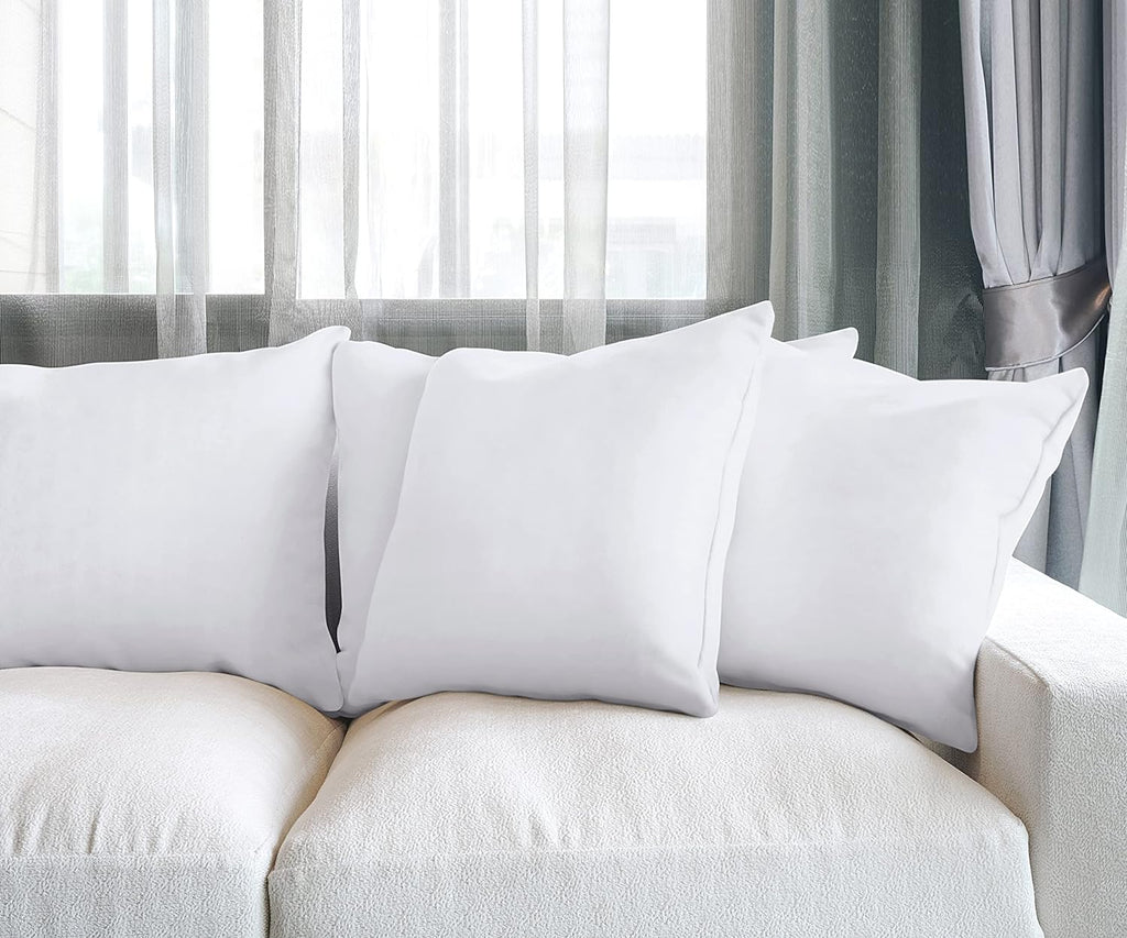 Utopia Bedding Throw Pillows (Set of 4, White) – 20 x 20 Inches Down Alternative Pillows for Bed, Sofa, and Couch - Fluffy Decorative Stuffer Pillow for Indoors & Outdoors