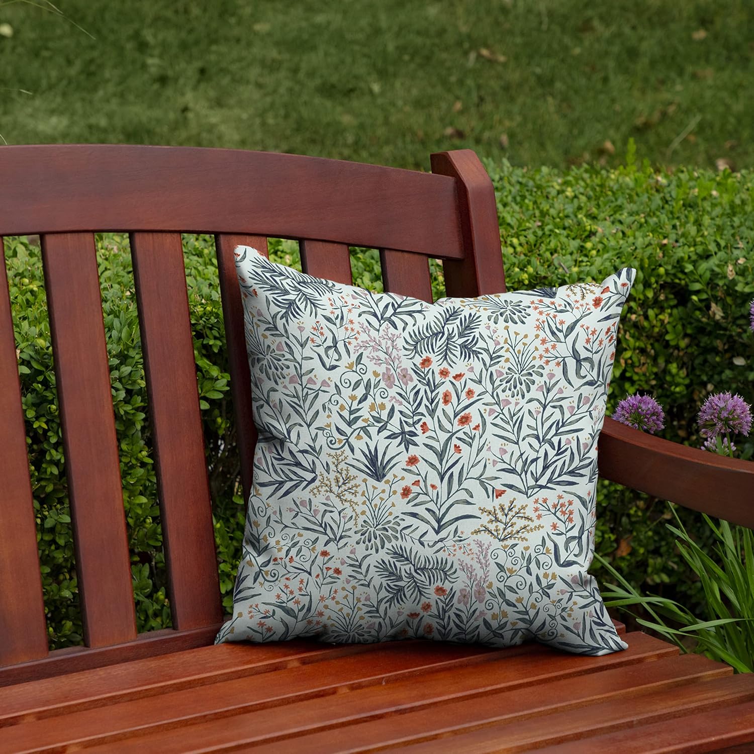 Arden Outdoor Toss Pillow, 2 Pack, 16 x 16, Rain-Proof, Fade Resistant Pistachio Botanical