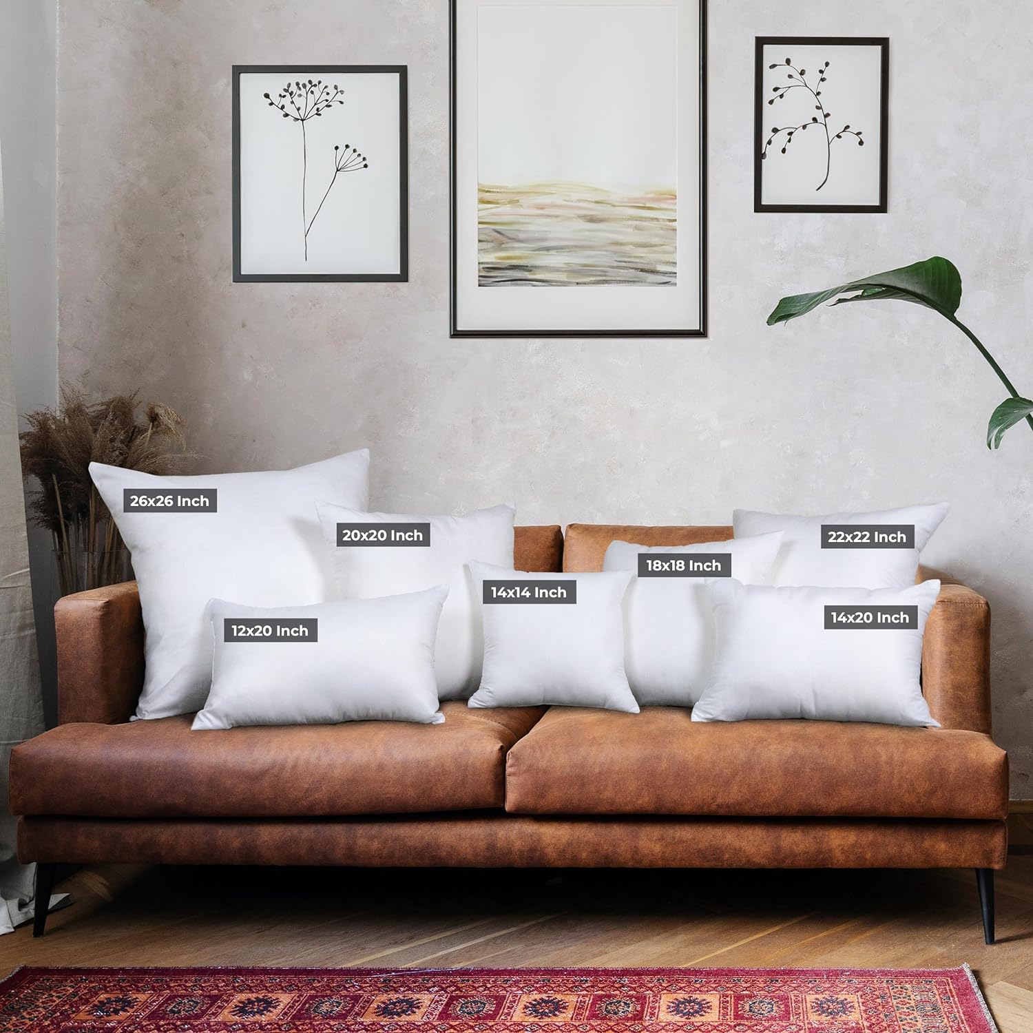 Utopia Bedding Throw Pillows (Set of 4, White) – 20 x 20 Inches Down Alternative Pillows for Bed, Sofa, and Couch - Fluffy Decorative Stuffer Pillow for Indoors & Outdoors
